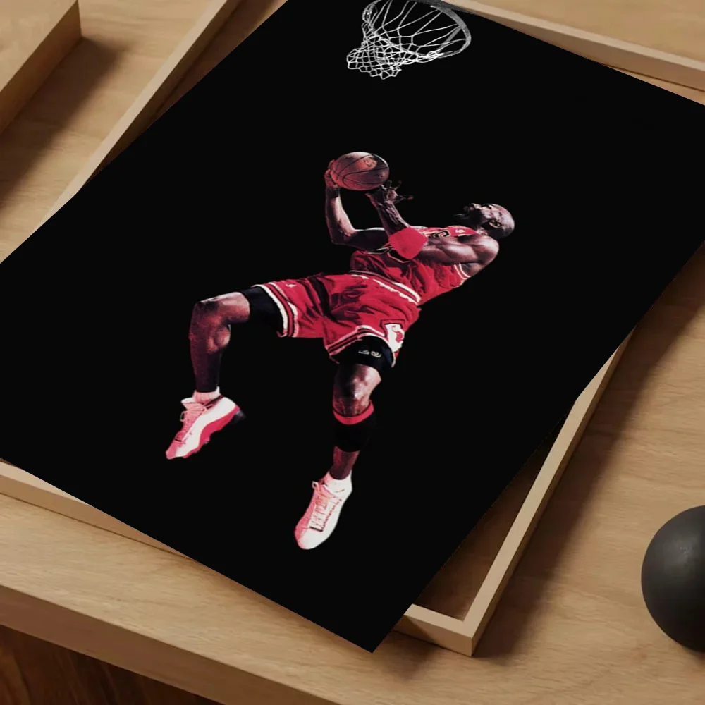 1pc Michael Jordan Poster Self-adhesive Art Waterproof Paper Sticker Coffee House Bar Room Wall Decor view 3