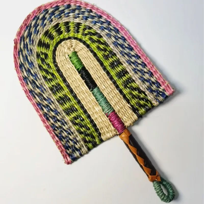 Hand Woven Straw Fan Natural Rattan Hand Fan Retro Decorative Fan For Home Wall Decoration Summer Cooling