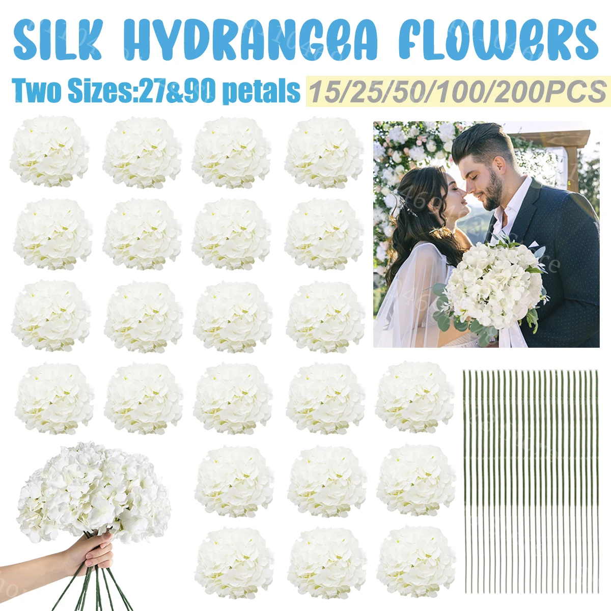 15-200 قطعة زهور الكوبية الاصطناعية نابض بالحياة زهور الكوبية الحريرية مع سيقان DIY بها بنفسك الزفاف محور ديكور المنزل #1