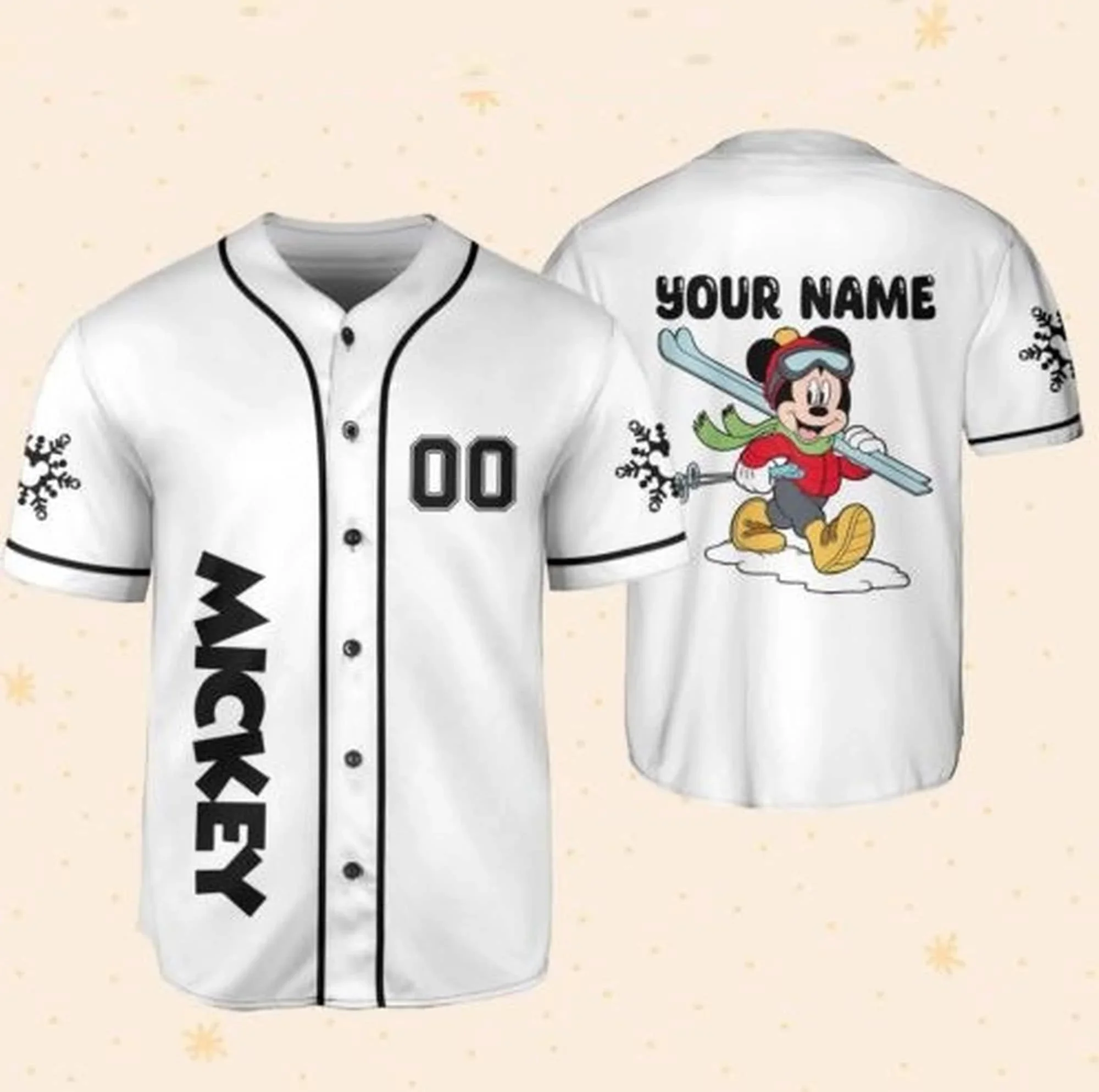 Custom Name Mickey Mouse Football Baseball Jersey Men Women Short Sleeve Jersey Disney Baseball Jersey Casual Breathable Shirt