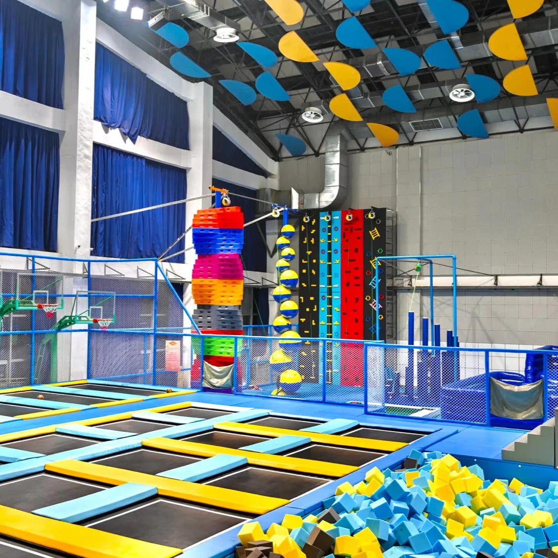 3D Design Kids Indoor Playground, Soft Play Center, Commercial Malls Amusement Trampoline Parks, Customized Slide Equipment