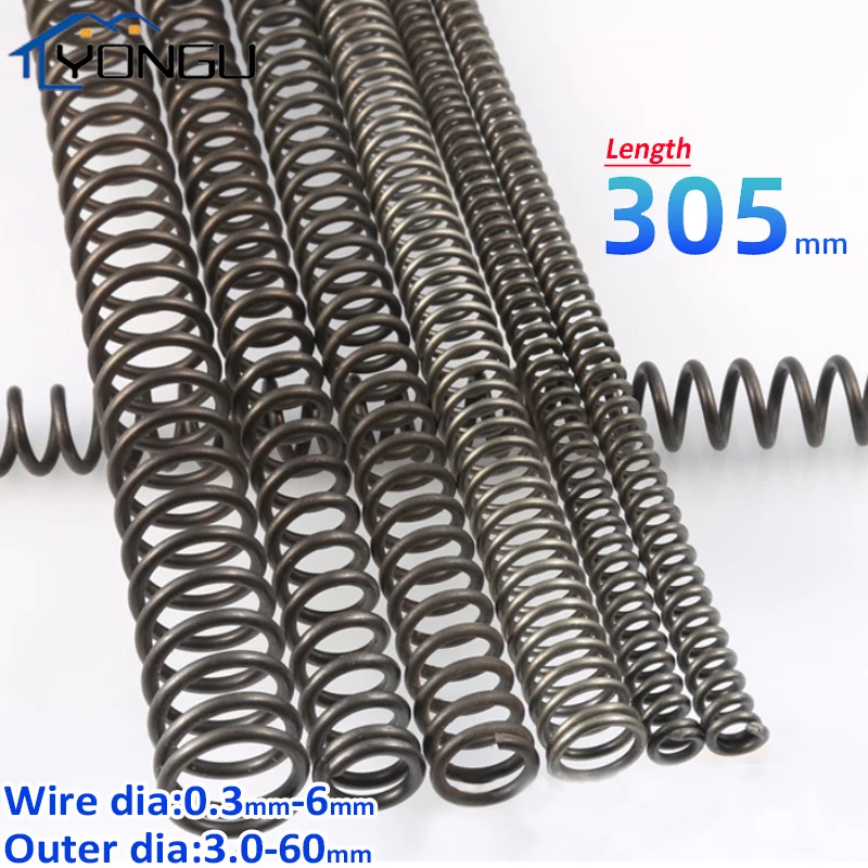 

Black Long 305mm Compression Spring Steel Pressure Spring Wire Dia 0.3-1 1.2 1.4 1.5 1.6 1.8 2-6mm Outer Dia 3 4 5 6 7 8 9-60mm
