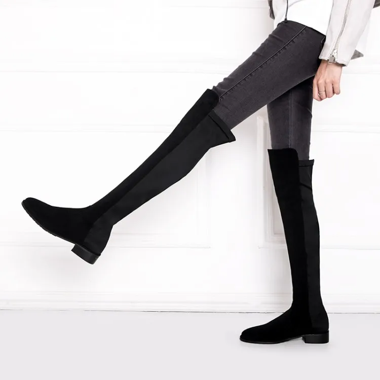 Oversize Large size Big size womens fashion boots Round toe Thick Heel Comfortable Light Weight Fashion trend