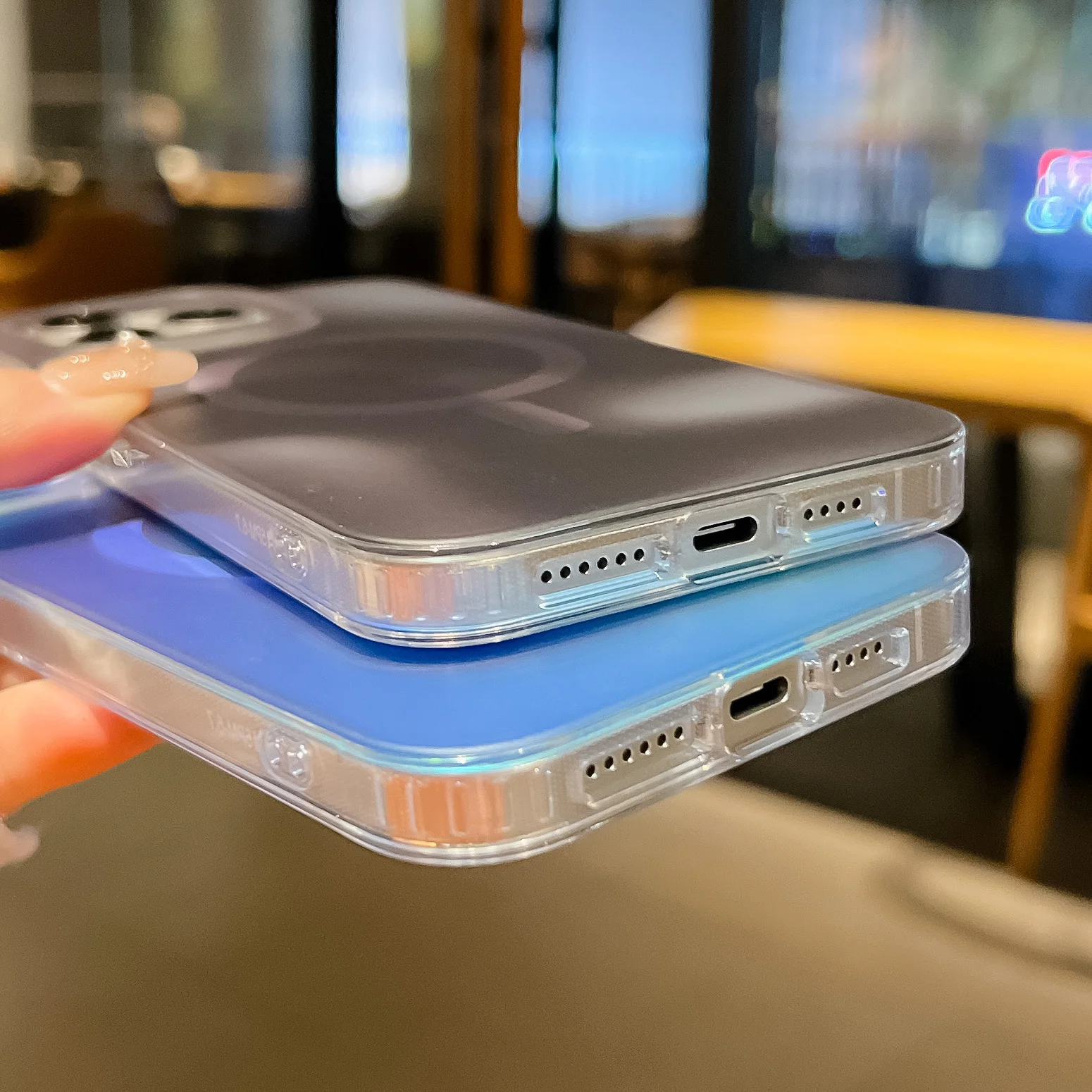 Rainbow Gradient Laser Magnetic Matte Phone Case For iPhone 16 15 Plus 14 Pro Max 13 For Magsafe Wireless Charge Coloful Cover