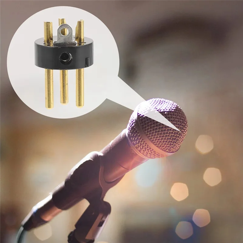 ABKQ-10Pcs 3 Pin Gold Plated Connector For Microphone KTV Audio Conversion Adapter Speaker Microphone Accessories