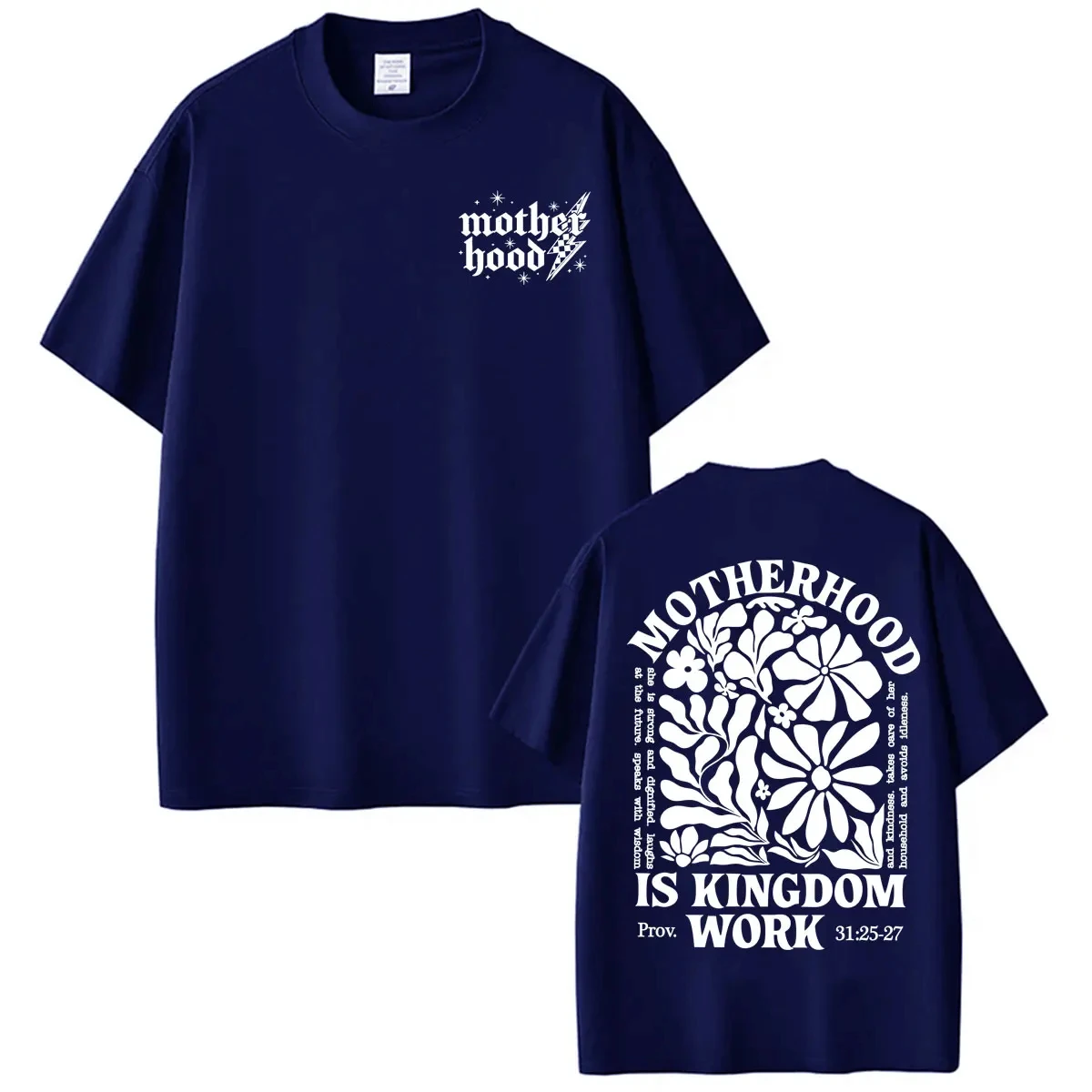 Christian Mom Bible Quote Motherhood Is Kingdom Work Graphic T Shirt Men Women Fashion Aesthetic Short Sleeve T-shirt Streetwear