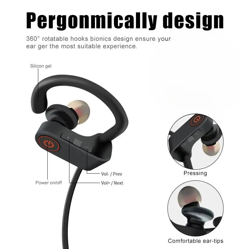BT 5.3 Wireless with Longplaying time Stereo Soundproof  Headphone , Suitable for  Sports, Exercise, Running, Exercise, Gym