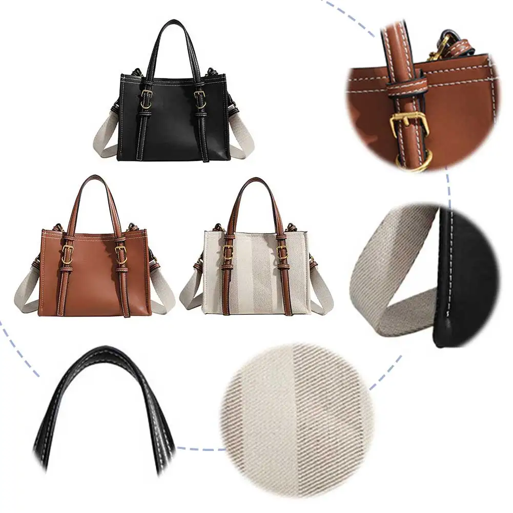

Tote Bag for Women Retro Top Handle Bag Solid Color PU Leather Crossbody Bags Shoulder Bag Satchel Handbags Work Bag
