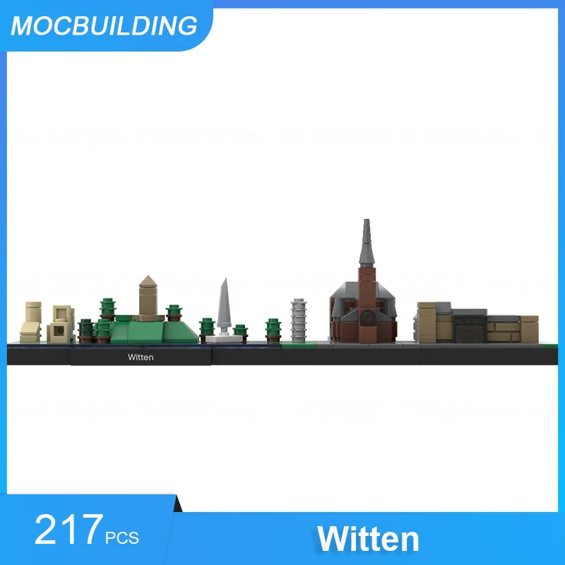 Bloki konstrukcyjne MOC Wuppertal & Witten & Solingen & Duisburg Architecture Skylines Model DIY montuje cegły wystawowe zabawki prezenty