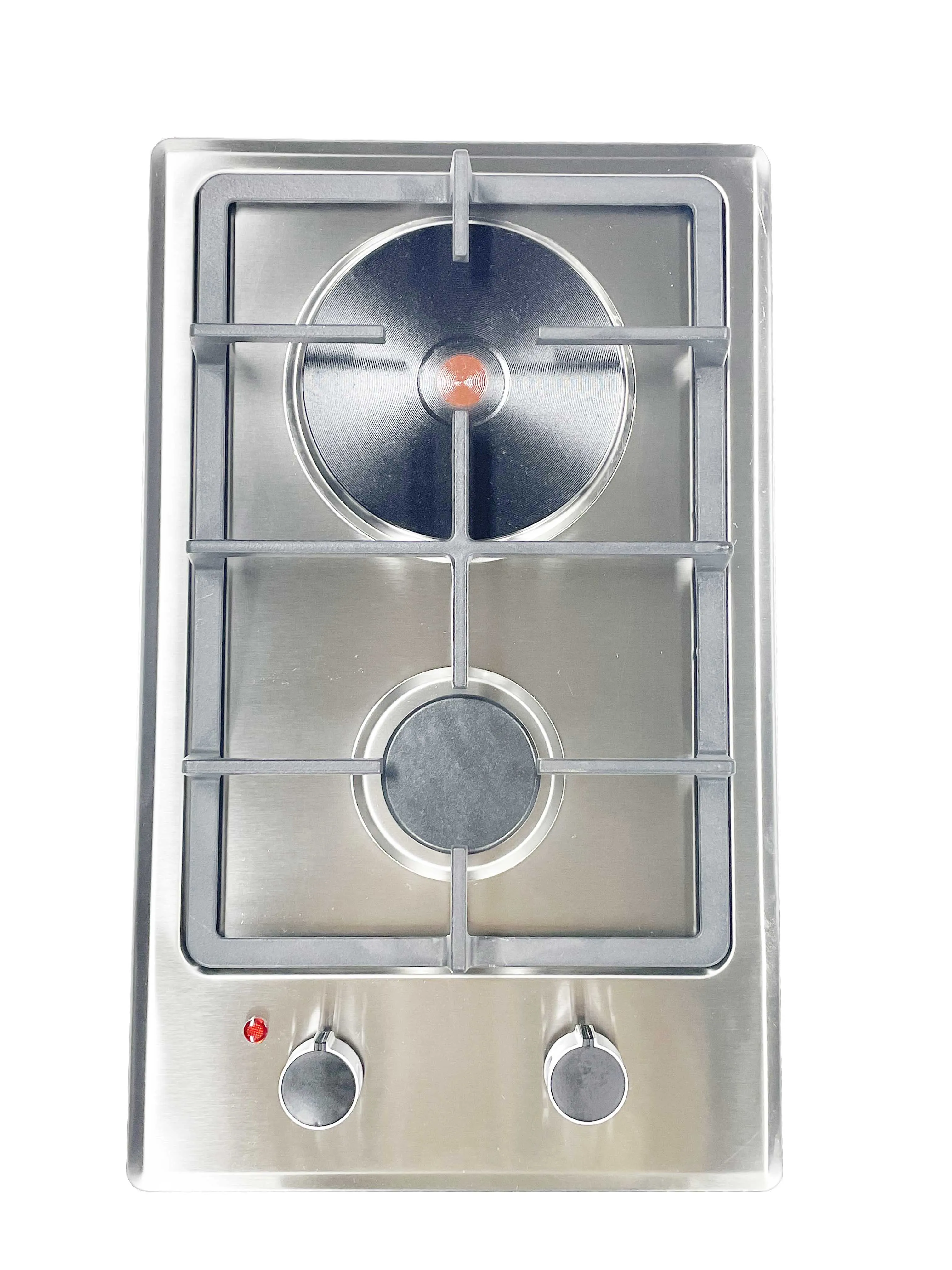 Dual-Use 2-Burner Gas Stove with Built-In Countertop Stainless Steel  Electric and Gas Compatible for Outdoor RV Household