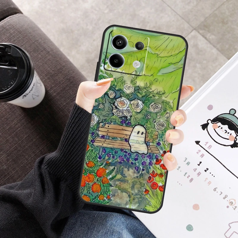 Capa fantasma fofa para xiaomi redmi note 13 pro 9 10 11 12 14 pro 11s 12s capa para redmi 12c 13c 14c 10c