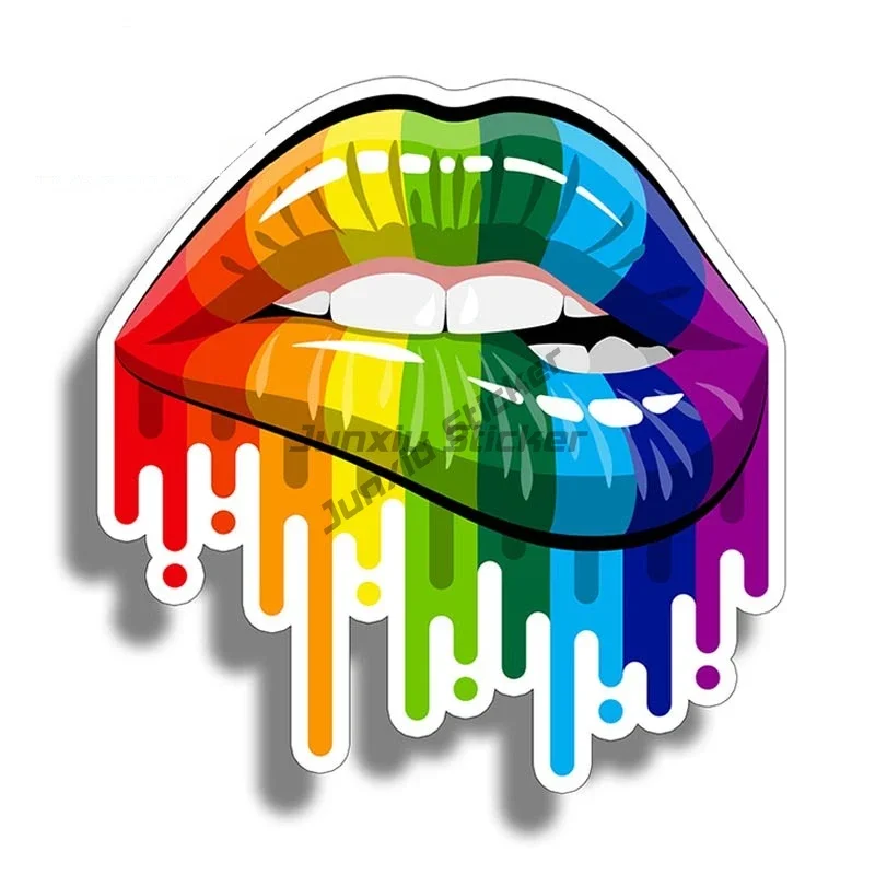 Rainbow Lips Car Sticker Window Back Glass Vehicle Gay Pride LOVE LGBT Sexy Mouth Helmet Graphic Stickers