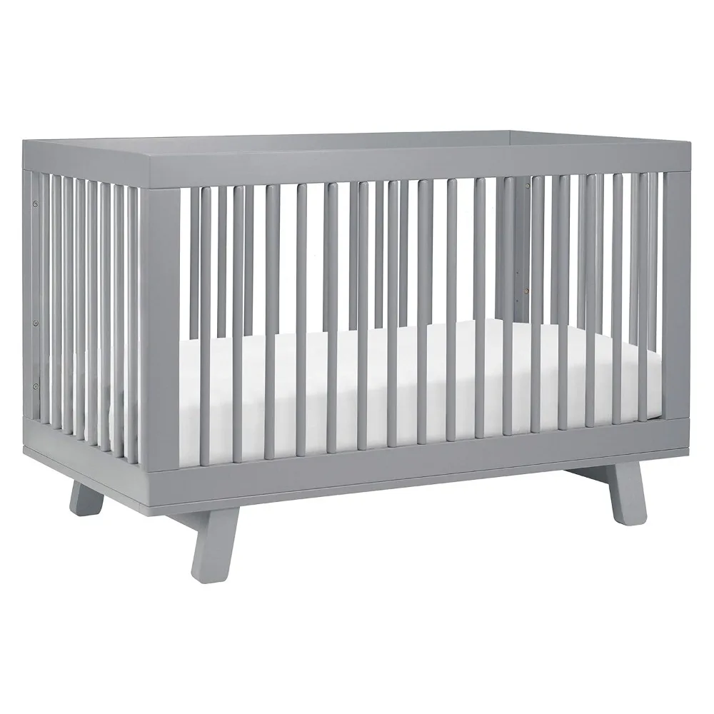 Babyletto Hudson 3-in-1 Convertible Crib with Toddler Bed Conversion Kit in Grey, Greenguard Gold Certified