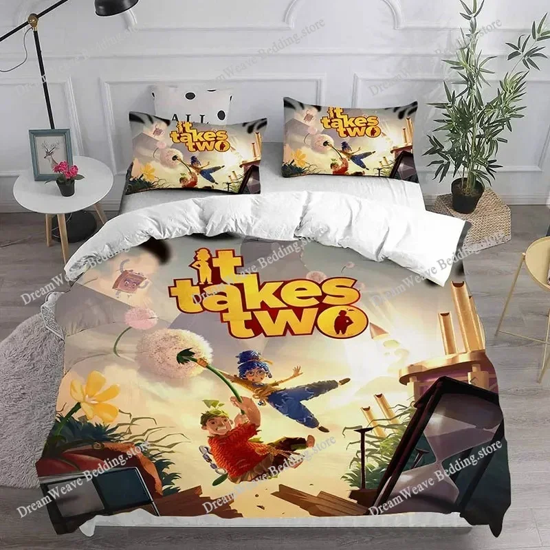 Takes Two Bedding Set Single Twin Full Queen King Size Bed Set Adult Kid Bedroom Duvet Cover Sets 3D Print Game Bed Sheet SetFQH