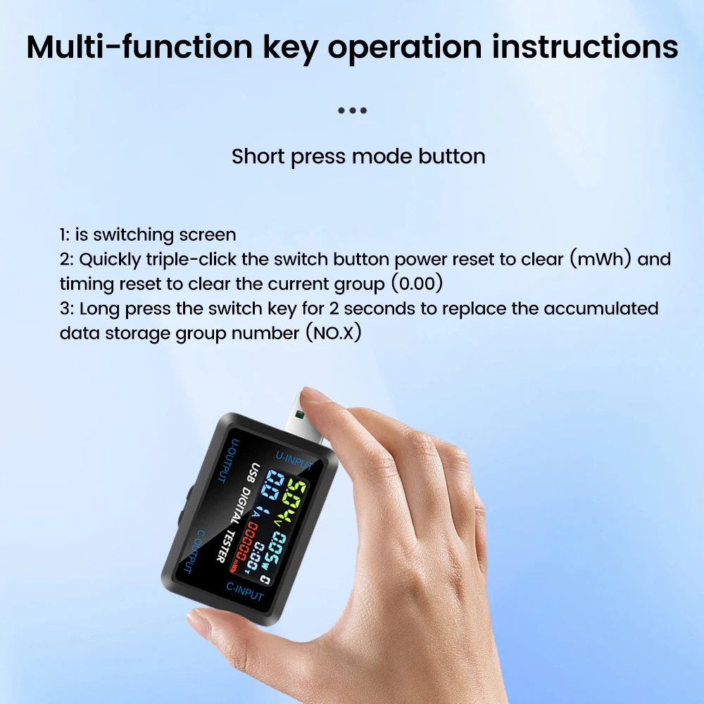 Вольтметр постоянного тока 4,5 ~ 36 В, цифровой дисплей, напряжение, ток, емкость, сопротивление, тестер мощности, интерфейс USB Type-C, зарядное устройство, детектор