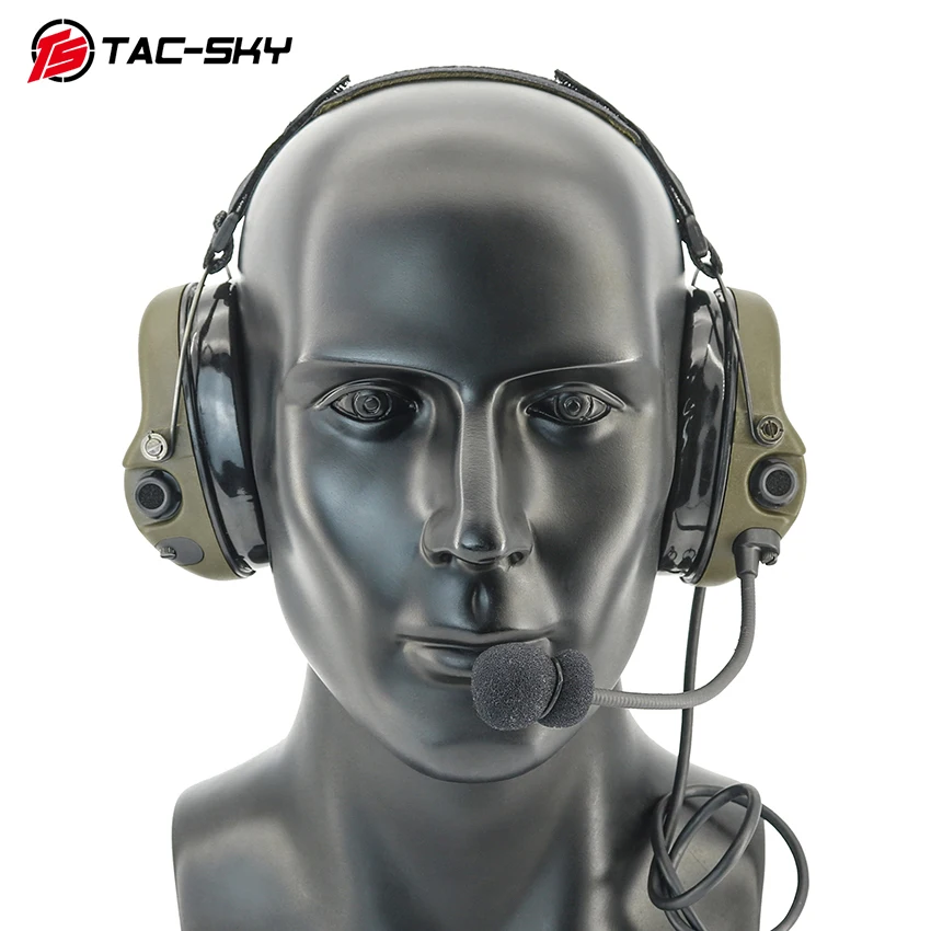 TS TAC-SKY Tactical Digital Chip DSP H302 Modular Headset Tactical Hearing Protection Noise Cancelling Pickup Headset