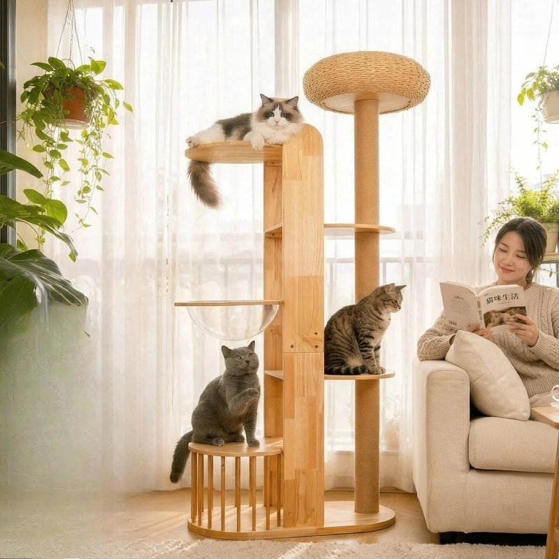 

No footprint, minimalist large scratching board, large nest, integrated tree, solid wood climbing frame