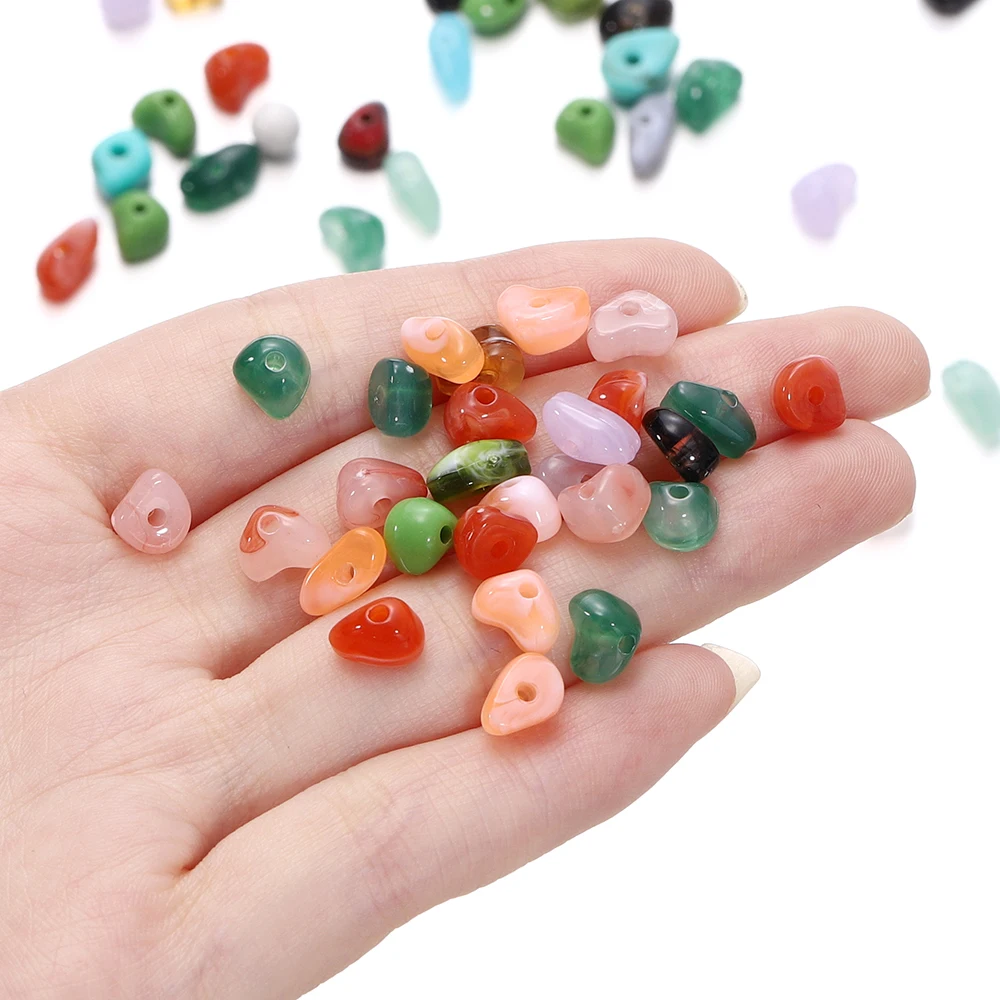 50/100pcs 5~8mm Imitation Natural Stone Irregular Acrylic Beads Spacer Beads for Jewelry Making Diy Charms Bracelets Accessories