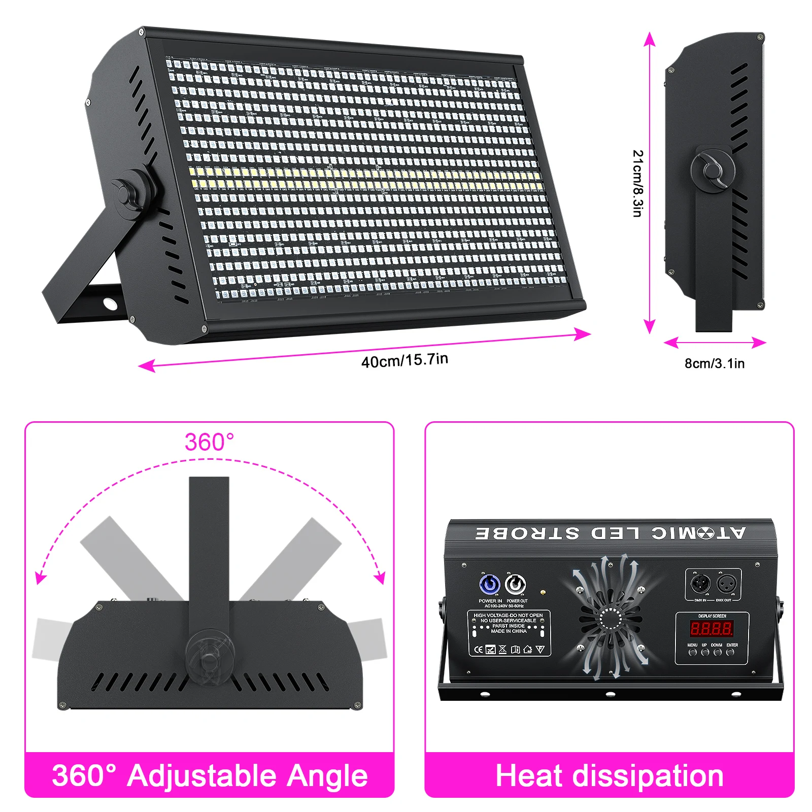 Yiflamefly Stage Light Bar ล้าง Strobe ไฟ 130W RGB LED Uplight บาร์ DMX512 DJ ไฟสําหรับปาร์ตี้ดิสโก้งานแต่งงานวันหยุด KTV