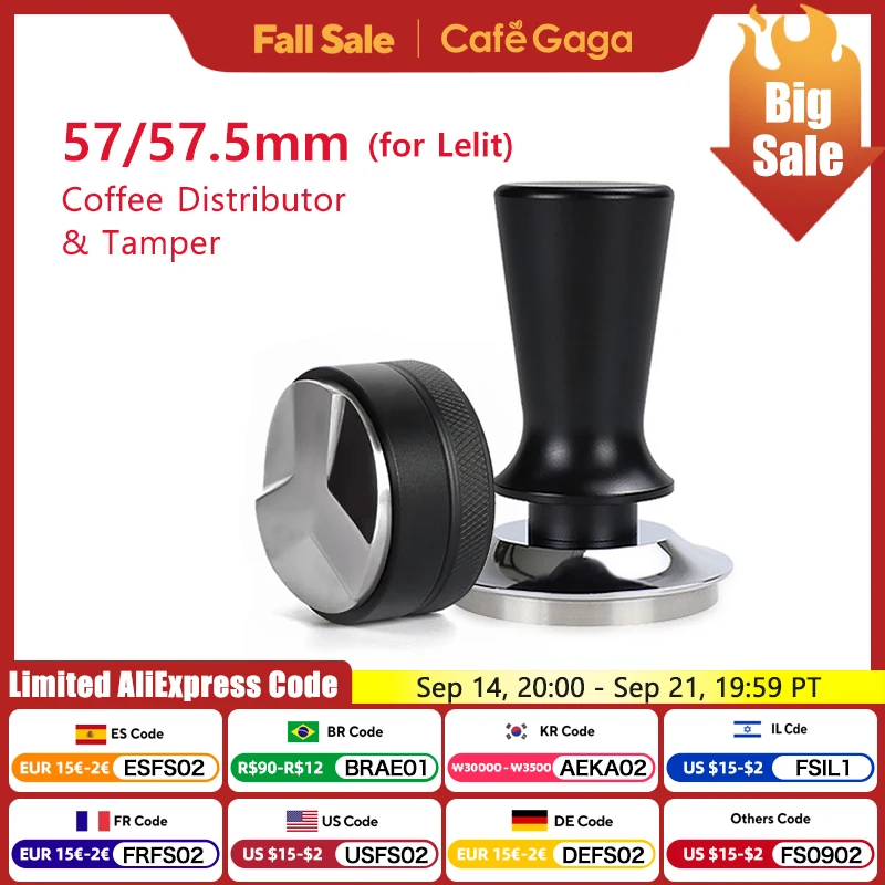 

Coffee Distributor Tamper Leveler For Lelit Anna Anita 57mm 57.5mm Stainless Steel Barista Espresso Accessories Barista Tools
