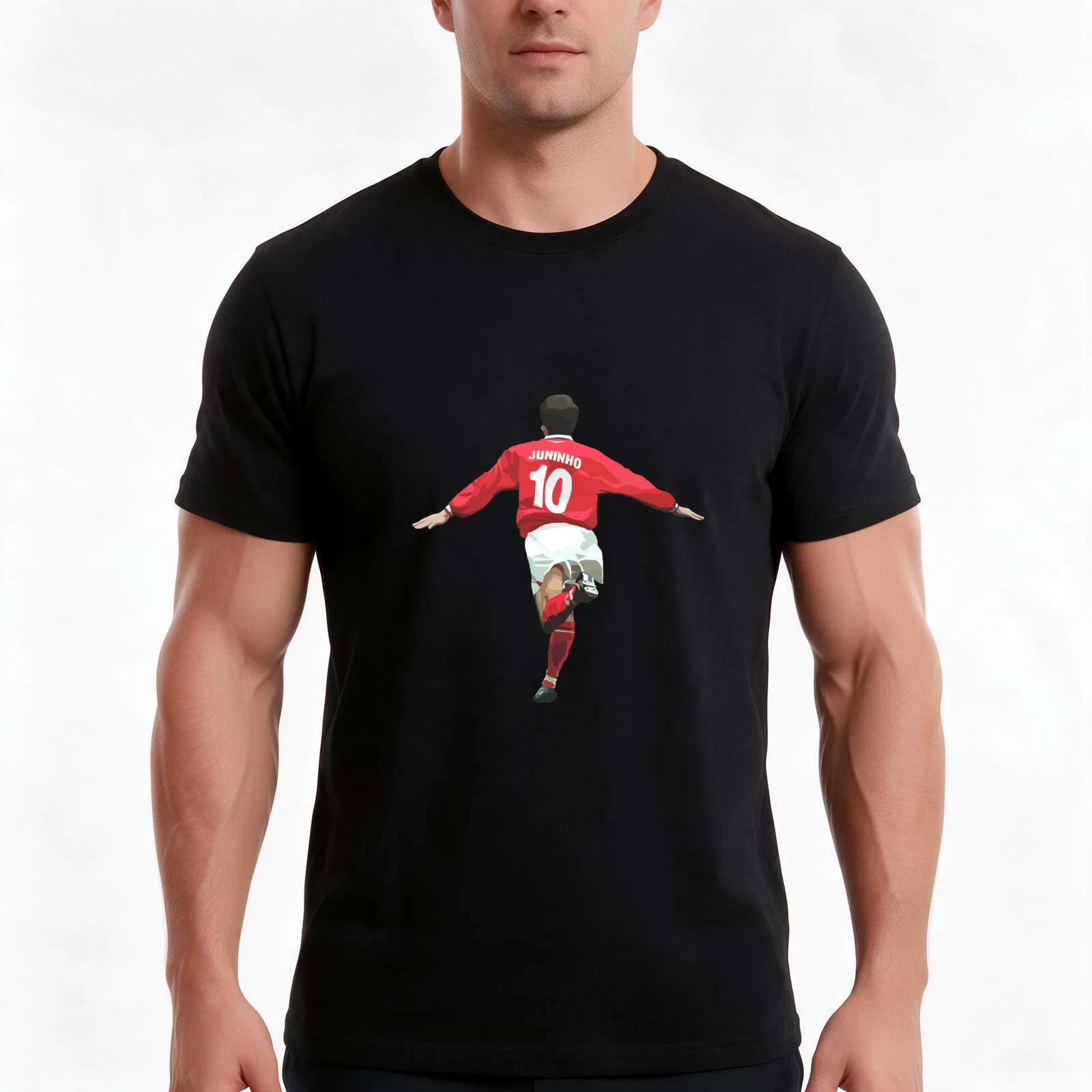 Juninho T-Shirt, Summer Casual Cotton Tee, Oversized Streetwear Tops, Vintage Graphic Print, Loose Fit Short Sleeve, 100% Cotton