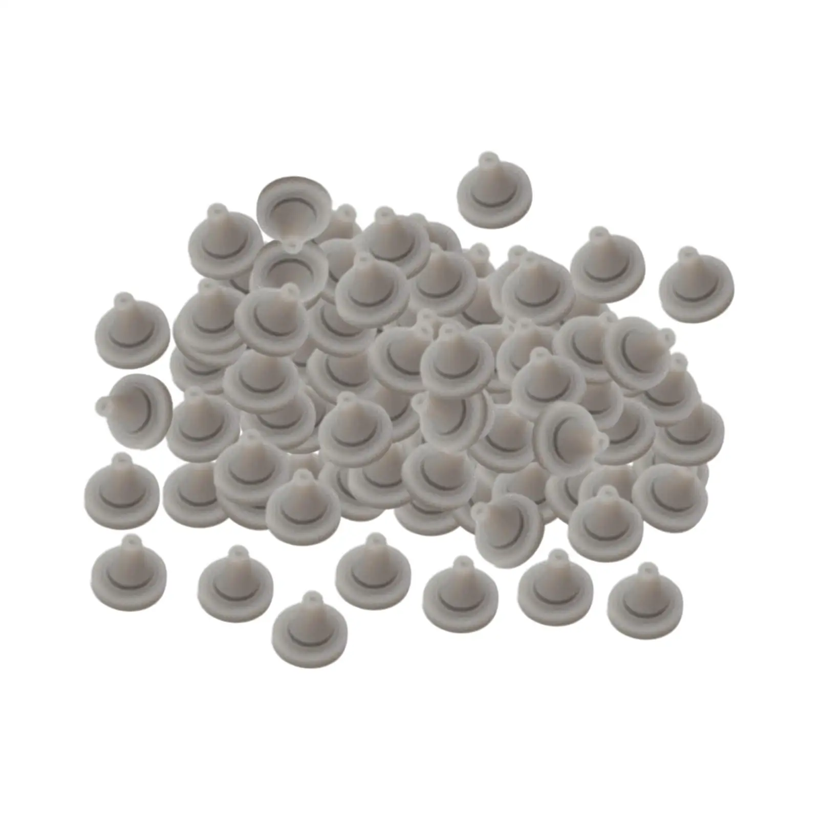 100Pcs Sprayer Nozzles Replace Parts Silicone Durable Light Gray Round Spray Parts for Showerhead Replacement Sprinkler Spouts