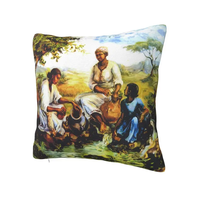 Ethiopian Painting Art Modern Throw Pillow Cover Bedroom Decoration Cushion