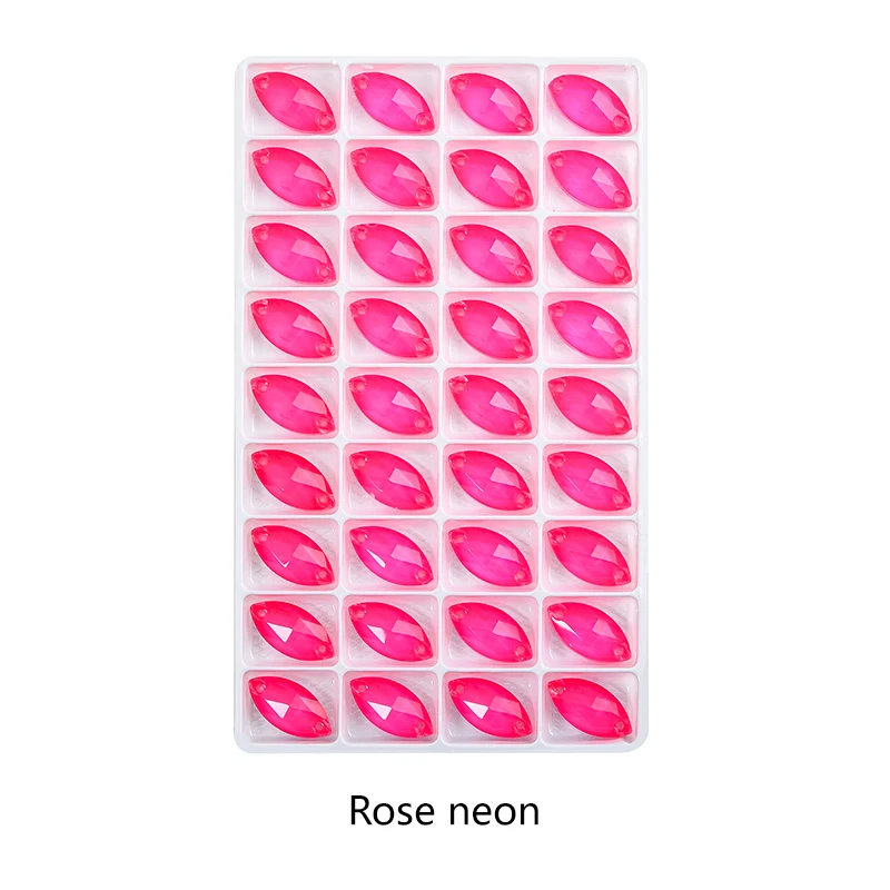 BOBOHOO Navette Mehrfarbige Glas-Nähsteine, Kristall-Flachsteine zum Aufnähen, Strass-Steine für DIY-Kleidung, Hochzeitskleider – Detail 11