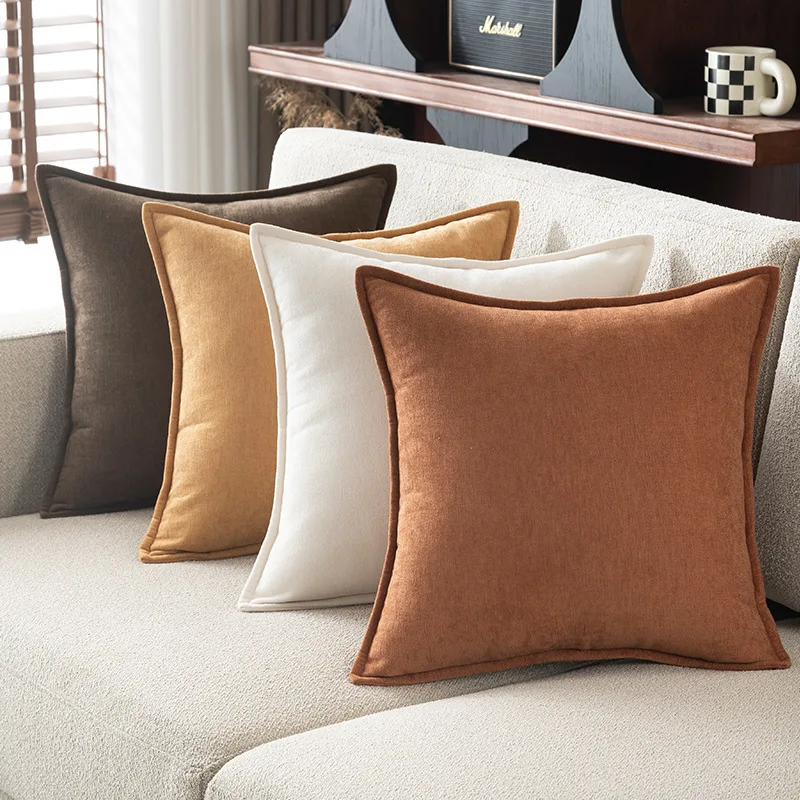 Retro Soft Chenille Throw Pillow Covers with Elegant Design for Sofa Bed Living Room Home Decor view 3