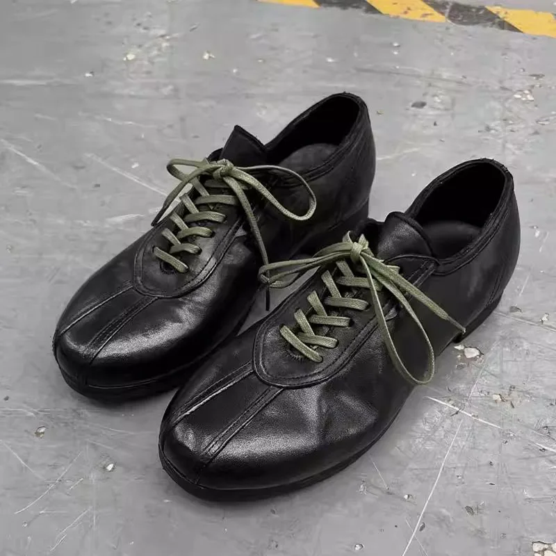 

Повседневные туфли с круглым носком Commute Round-Toe Deen - Мужские и женские кожаные туфли для повседневной носки - Классические ретро-туфли без шнурков - Универсальные туфли на плоской подошве 1