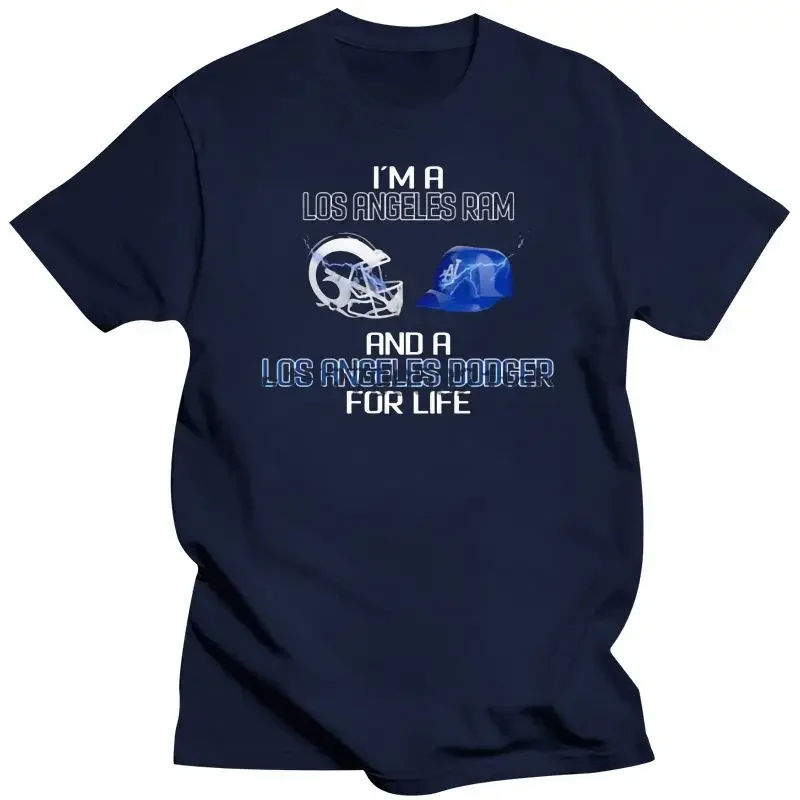 New Im A Los Angeles Ram And A Los Angeles Dodger For Life Shirt harajuku  graphic t shirts  men clothing  oversized t shirt