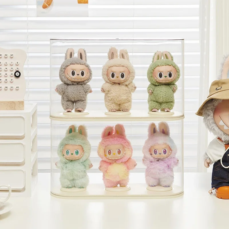 Display Box For LABUBU Transparent Dust-Proof Heightened Version Large Doll Figurine Storage Stand Cabinet For Pop Mart Dolls
