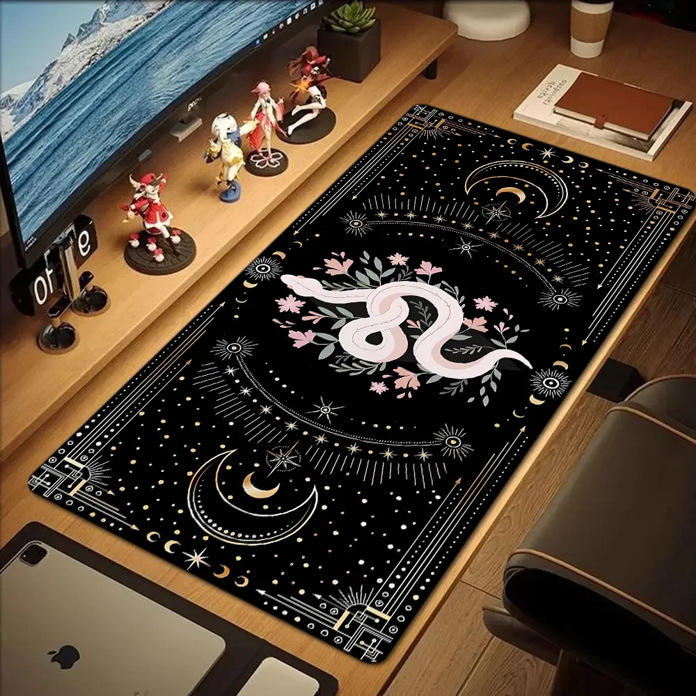 Bohemian Snake Witch Großes Mauspad Drache Anti-Rutsch-Gaming-Tastatur Pad Laptop Schutzmatte Büroteppich Erweiterte Schreibtischmatten
