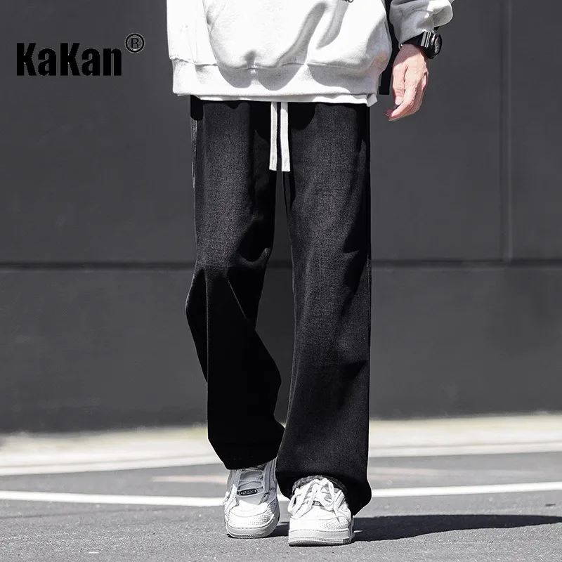 Kakan - New Men's Retro Jeans, Y2k Clothing Straight Leg Loose Long Jeans Summer Denim Pants