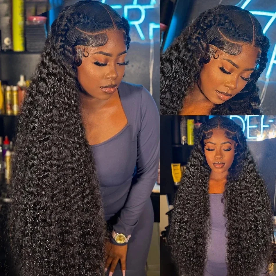 40 Inch 180 Density Water Wave 13x6 13x4 Lace Front Wig Loose Deep Wave Lace Frontal Wigs Curly Wig Human Hair For Black Women