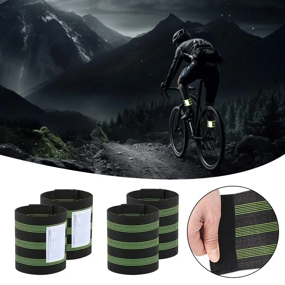 

2pcs Outdoors High Visibility Bicycle Ankle Strap Reflective Elastic Bicycle Pants Belt Adjustable Reflector Tape Straps