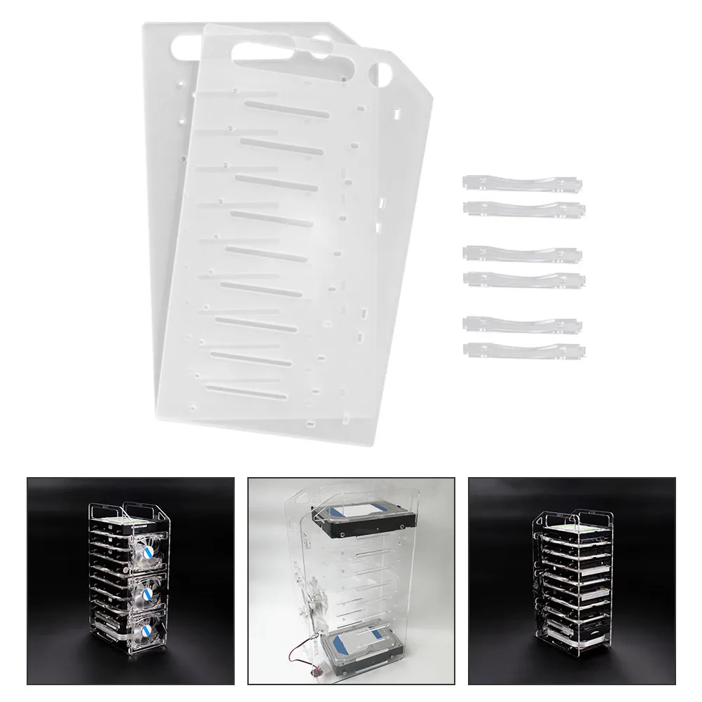 1Set 3.5 Inch Hard Drive Bracket Heavy Duty Aluminum Mounting Tray for Desktop Pc DIY Hdd Rack Heat Dissipation Hollow Design