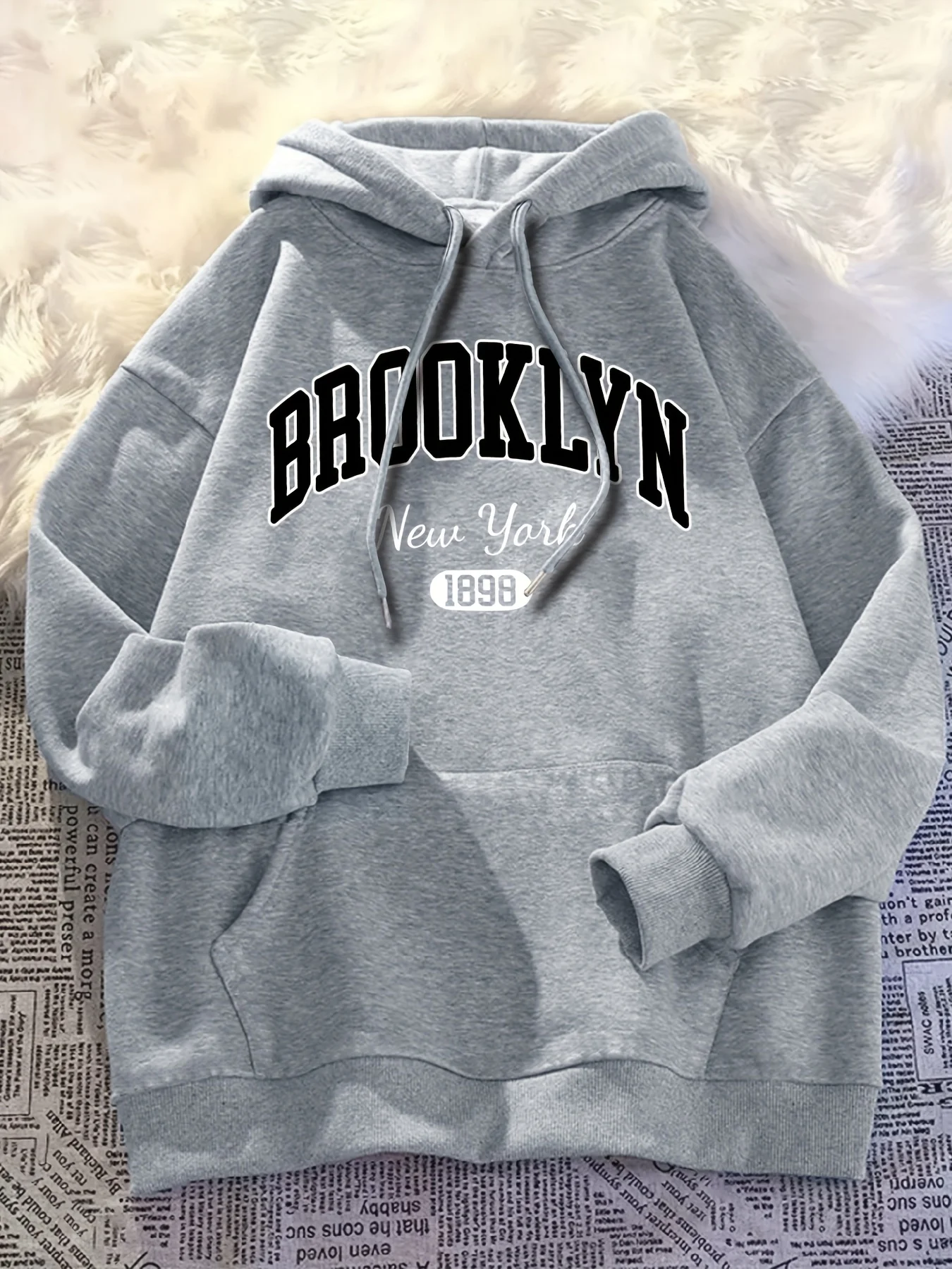 

Женская модная толстовка с капюшоном и принтом Brooklyn, повседневная толстовка в стиле хип-хоп, уличная одежда унисекс в стиле Харадзюку