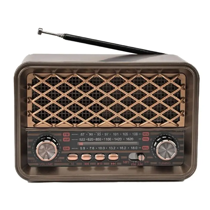 

Портативная Bluetooth-колонка A92Z Classic Retro - радиоприемник FM/AM/SW с LED-подсветкой, поддержка USB/AUX/TF-карт