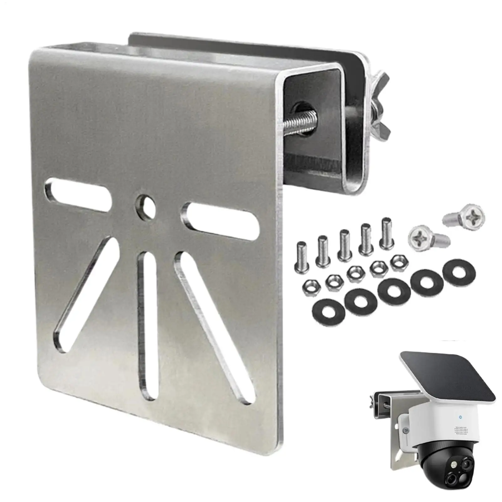 Gutter Mount for Security Camera Stainless Steel Holder Security Camera Bracket for Gutter Wall Roof Outdoor Home Solar Panel