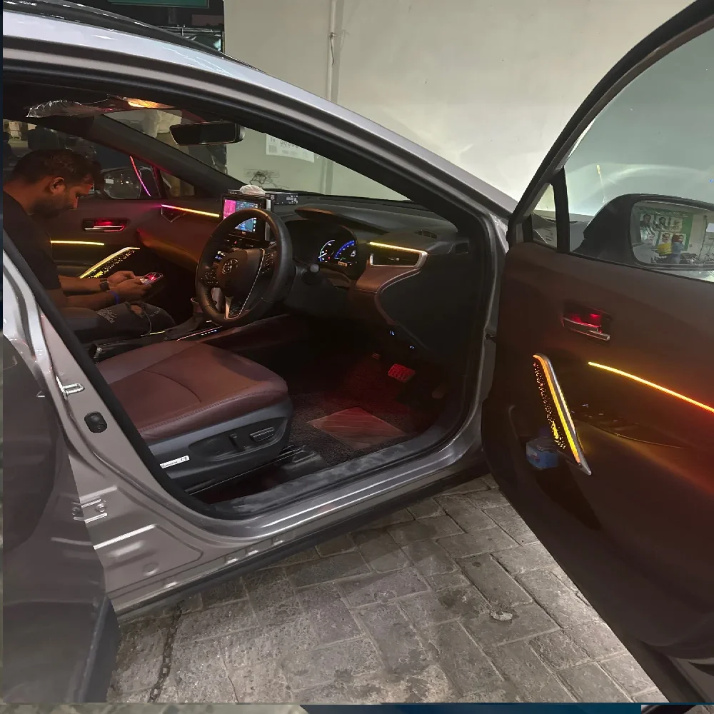 LED Car Inner Ambient Light for Toyota Corolla Cross 2022-2023 Dynamics Magic Color Starry Sky Ambience Lamp Button + APP Contro