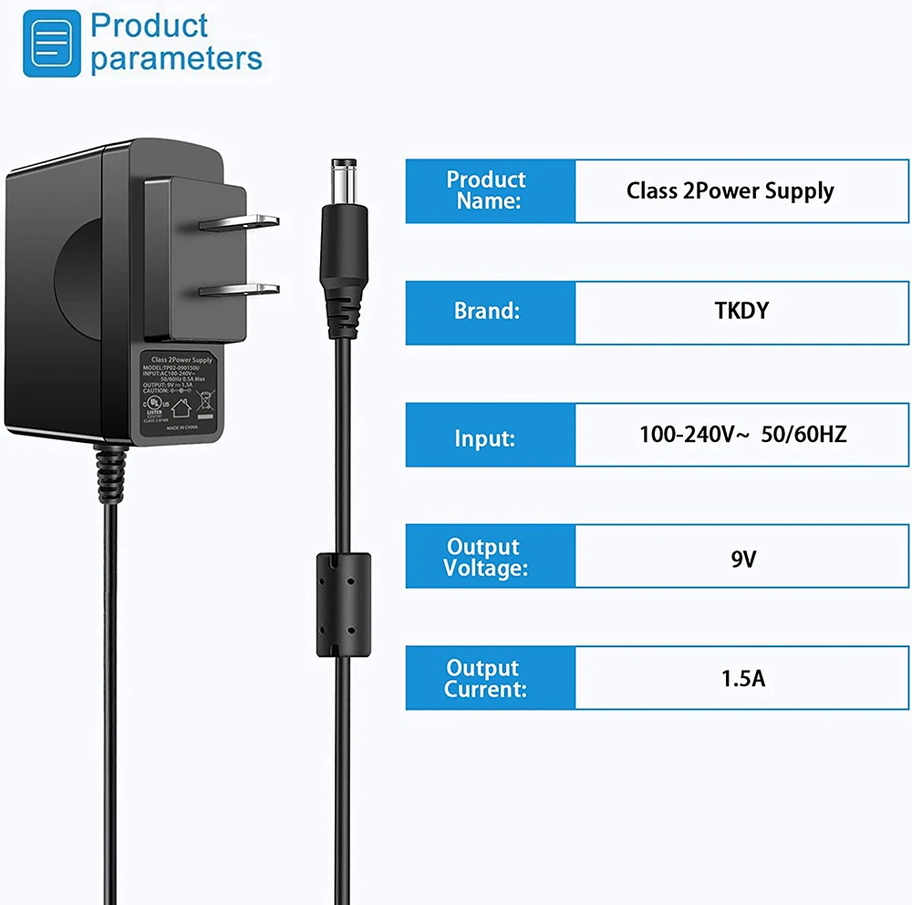 9V Power Supply for Brother P-Touch PT-D210 PT-E100 PT-D200 PT-H110 PT-2030VP PT-1290 PT-1880 Label Makers Replace AC Adapter Ch