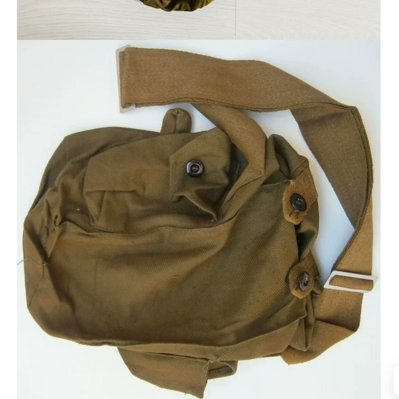 Retro GP5 Cold War Soviet Original Khaki Gas Mask Canvas Crossbody Bag