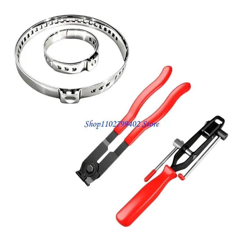 547F Strong 304 Stainless Steel Hose Clamp set Single Ear Design for Industrial Use