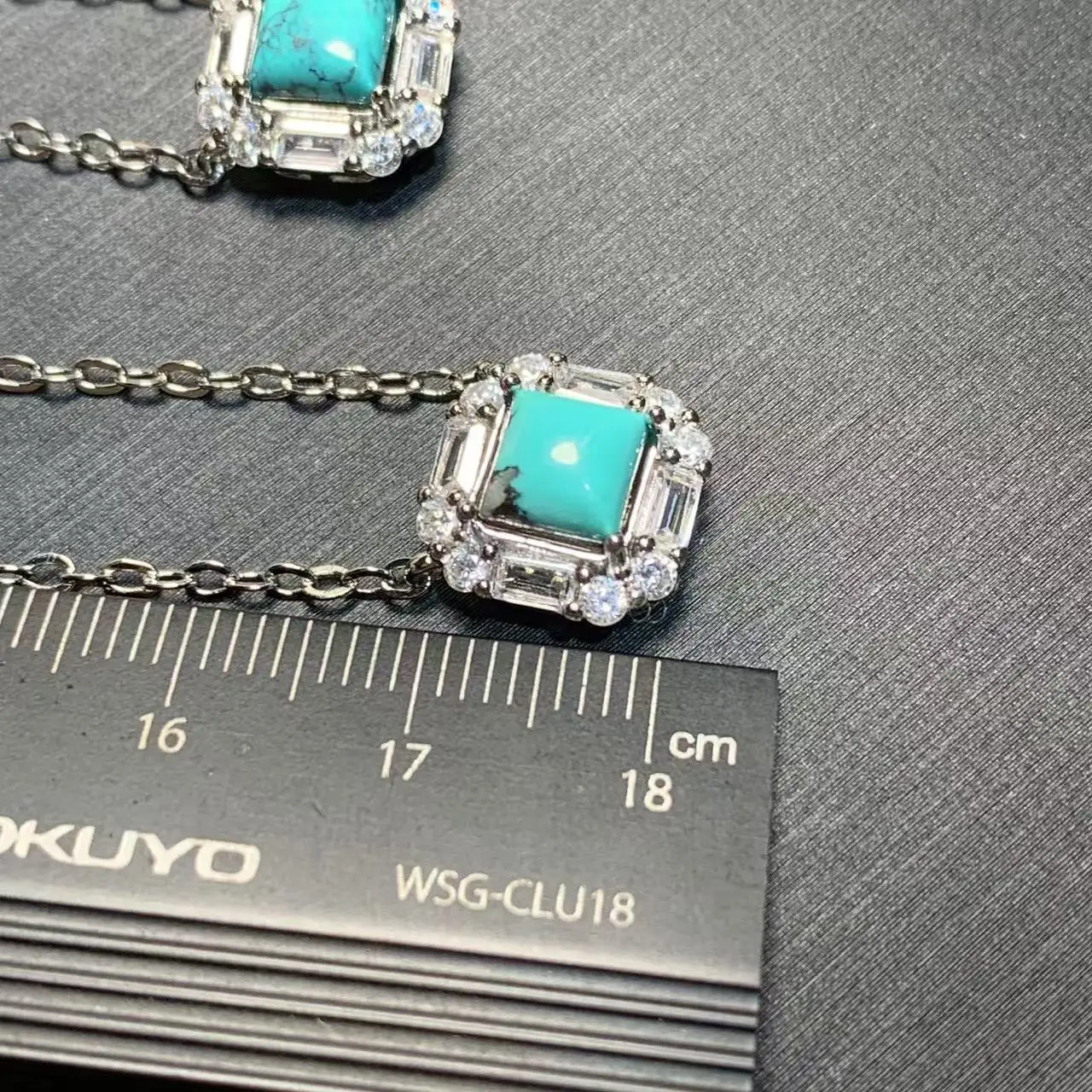HEYYA STONE SQUAR Natural Turquoise Pendant Necklace For Women COPPER Simple Fine Jewelry Gemstone Classic Style
