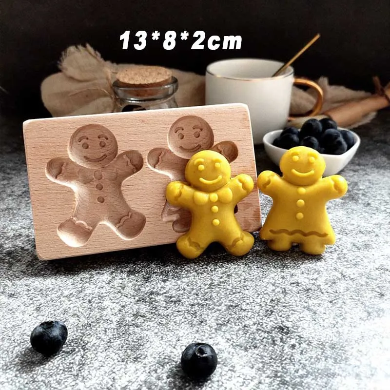 Cookie Molds Wooden Cookie Cutter Baking Forms for Cookies Gingerbread Moulds Press 3D Owl Love Flower Bakery Gadgets Stamps