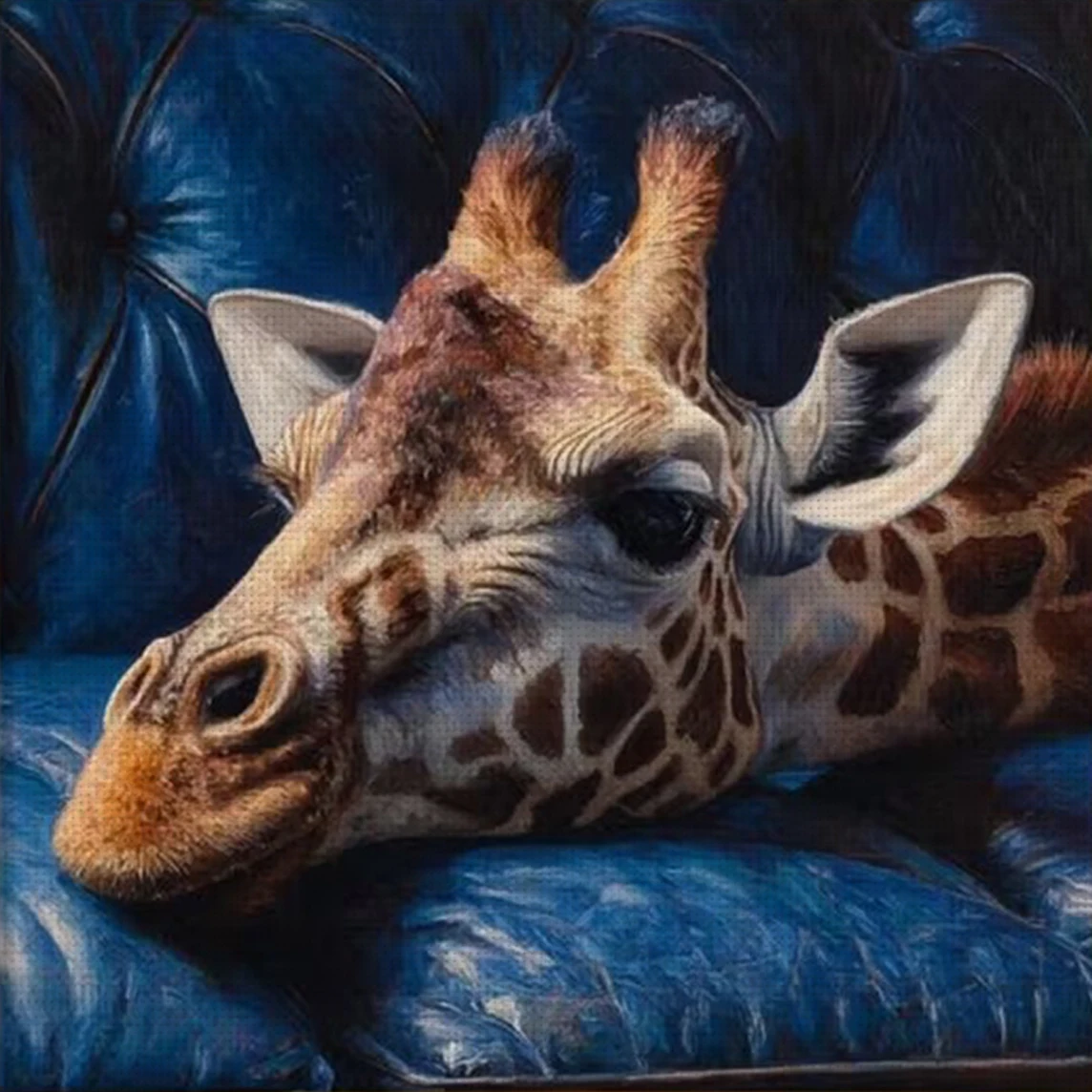 

Wild at Rest Cross Stitch Kit DIY 11CT Embroidery Home Wall Decor Gift Handmade Material Frameless Semi-Finished 36×36cm
