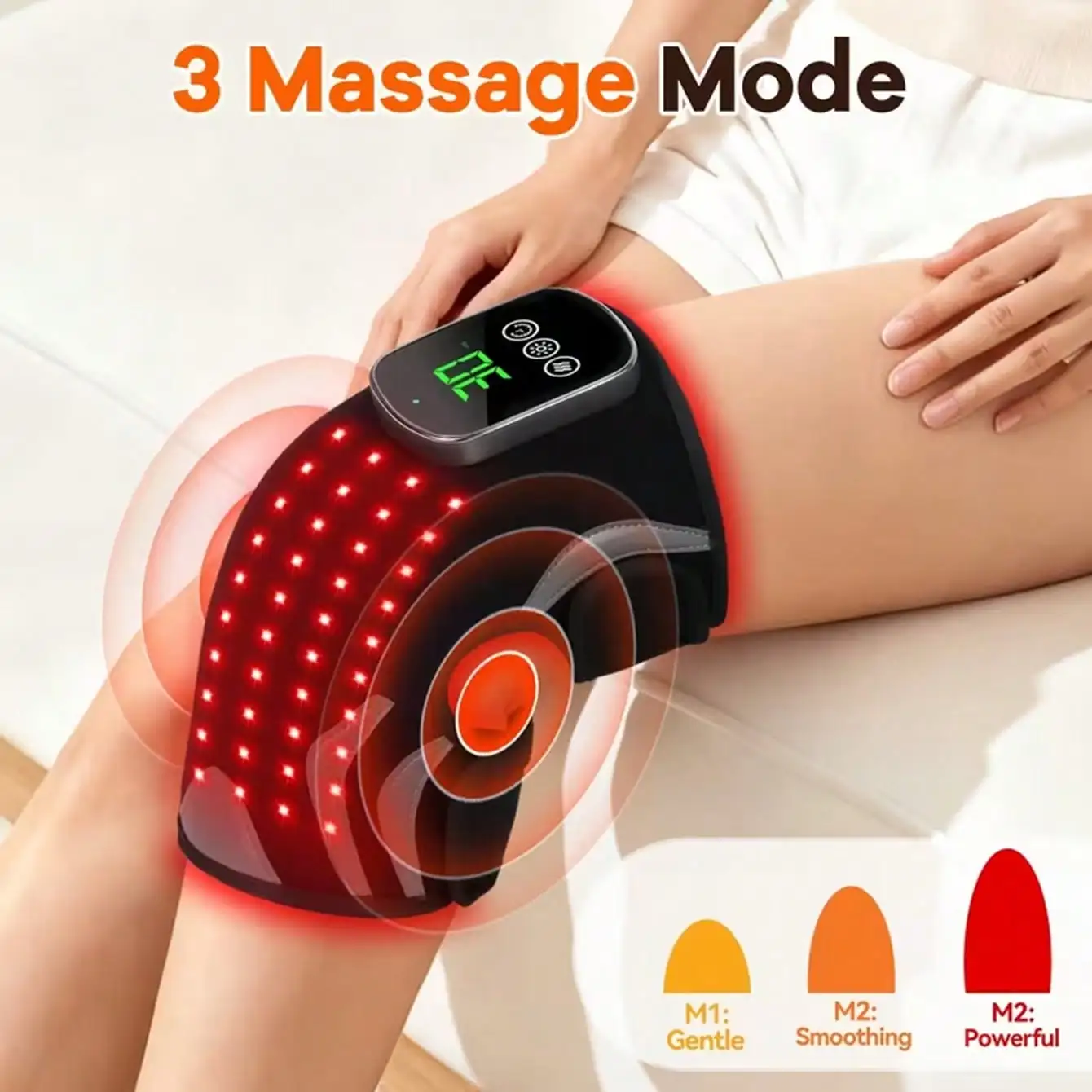 USB Rechargeable Heated Knee Massager, Electrically Heated Knee Pads For Shoulders And Elbows, Adjustable Vibration Temperature Design, Portable Knee Relaxation And Warming Massager, A Heartwarming Gift For Husbands/Elders.