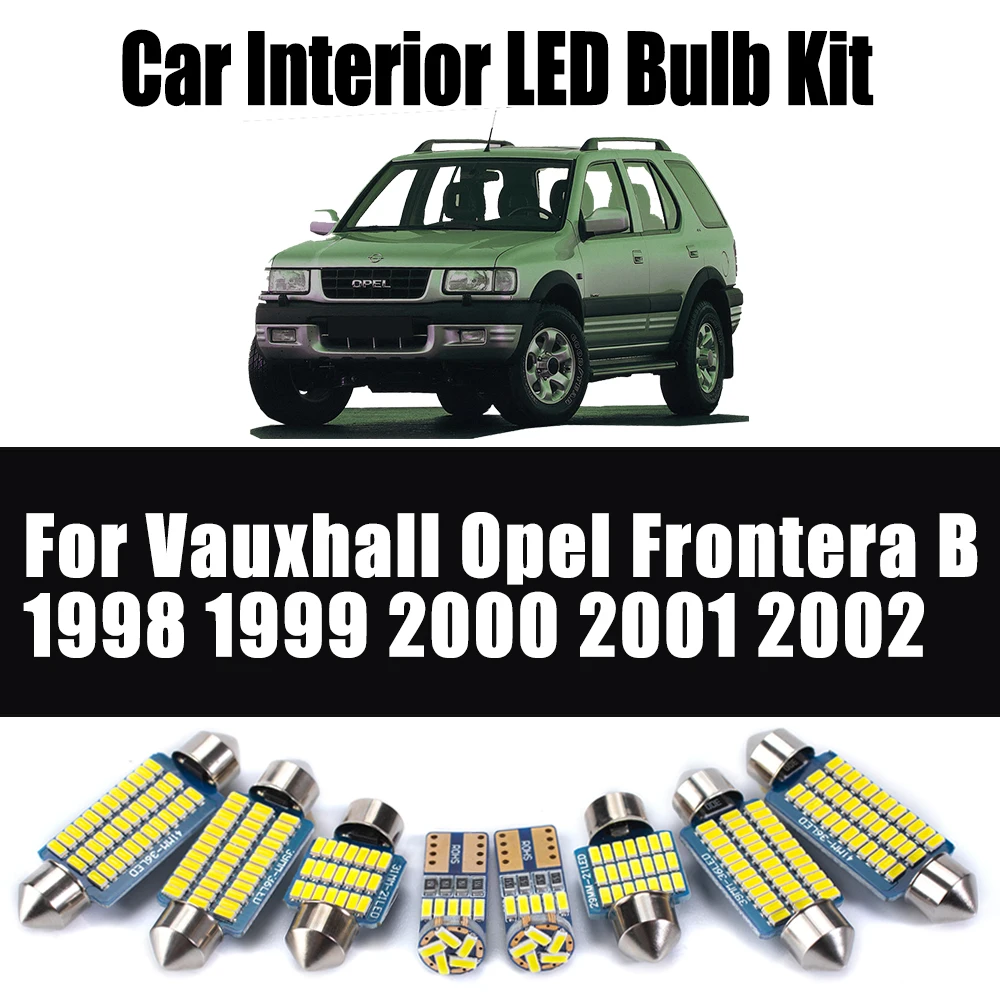 

13Pcs For Vauxhall Opel Frontera B 1998 1999 2000 2001 2002 Car Map Dome Bulbs Accessories Canbus LED Interior Ceiling Light Kit