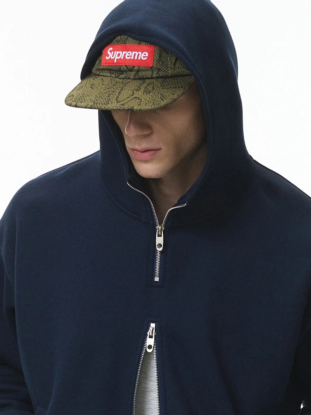 

Американская уличная толстовка с двойной молнией и капюшоном, укороченная куртка для пар, новая коллекция весна-осень-зима, универсальная повседневная модель из смесового хлопка